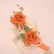 Burnt Orange Rose Corsage & Boutonniere Set – Artificial Silk Flowers for Prom, Wedding, Homecoming, Rustic & Boho Celebrations